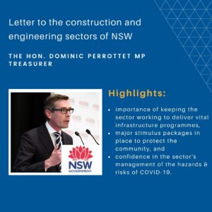Letter from Treasurer to the Construction and Engineering sectors